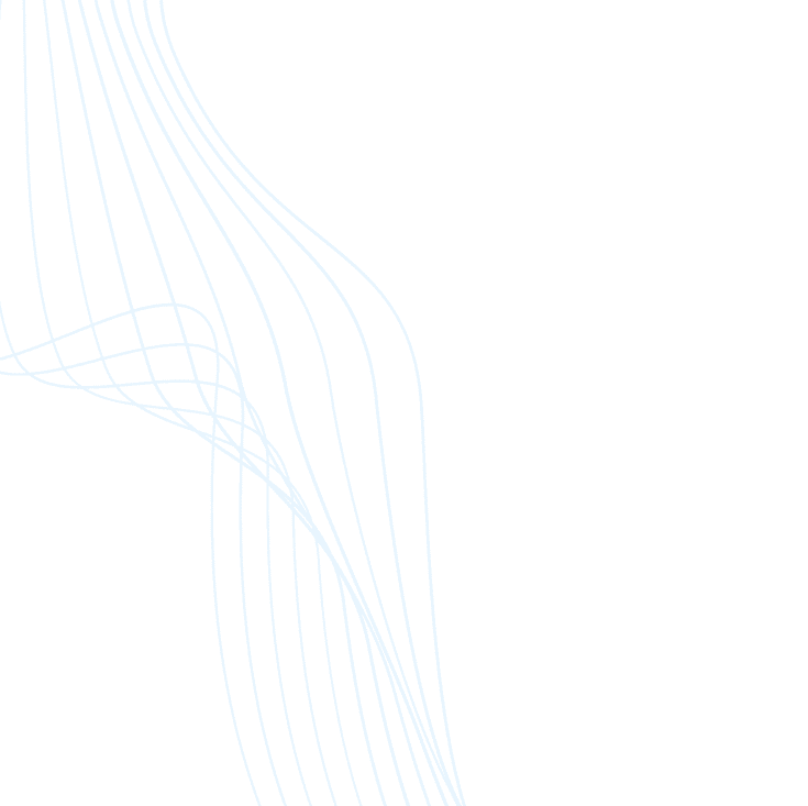 Curved blue lines form an abstract wave pattern on a black background, creating a sense of motion and fluidity from the upper left to lower right.