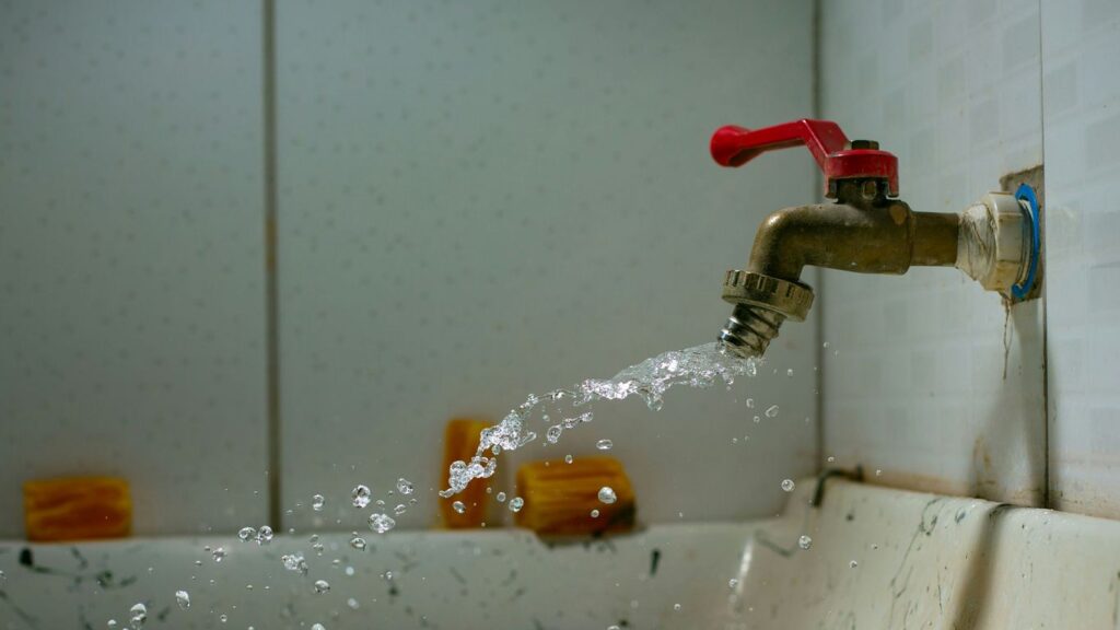 a faucet running water