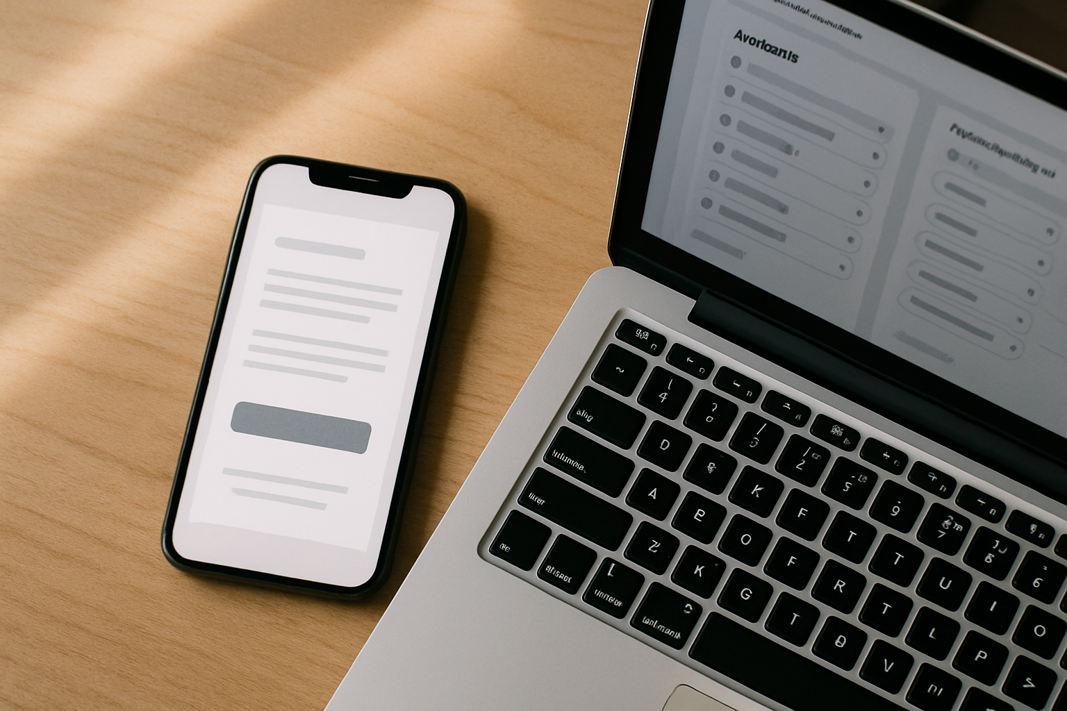 Mobile-first marketing email preview on a smartphone alongside segmentation setup on a laptop for an Irish SME